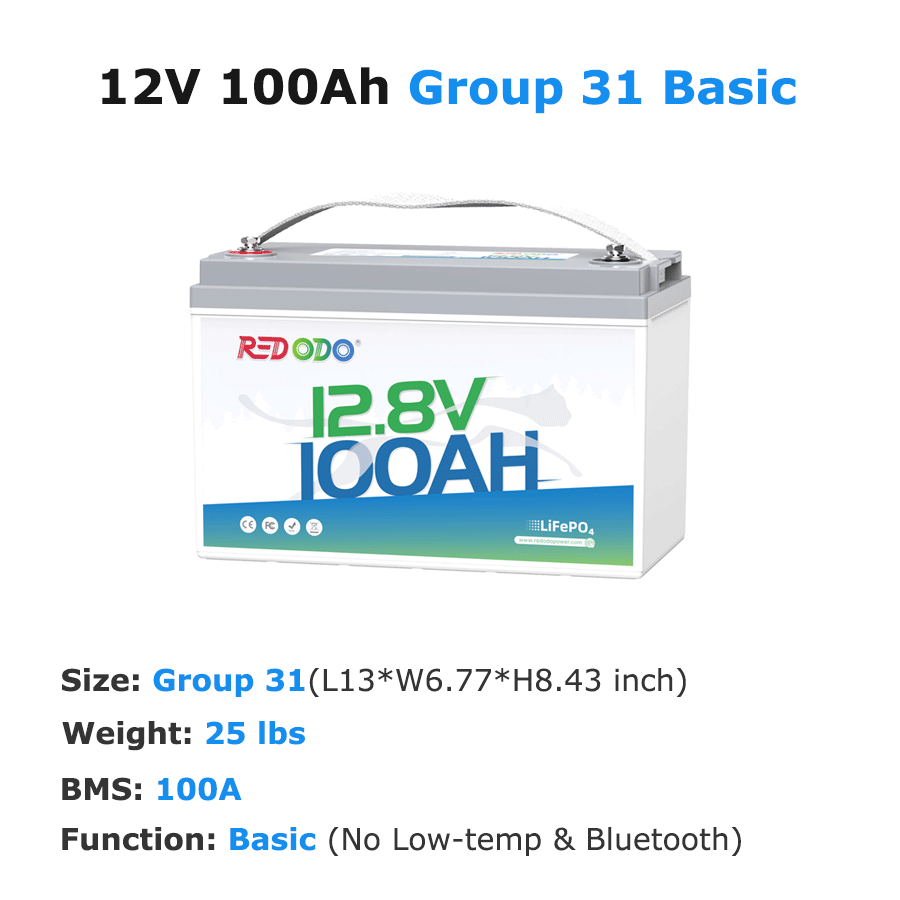 Redodo 12V 100Ah LiFePO4 All-Scenario Solutions | Solar/RV/Marine Battery