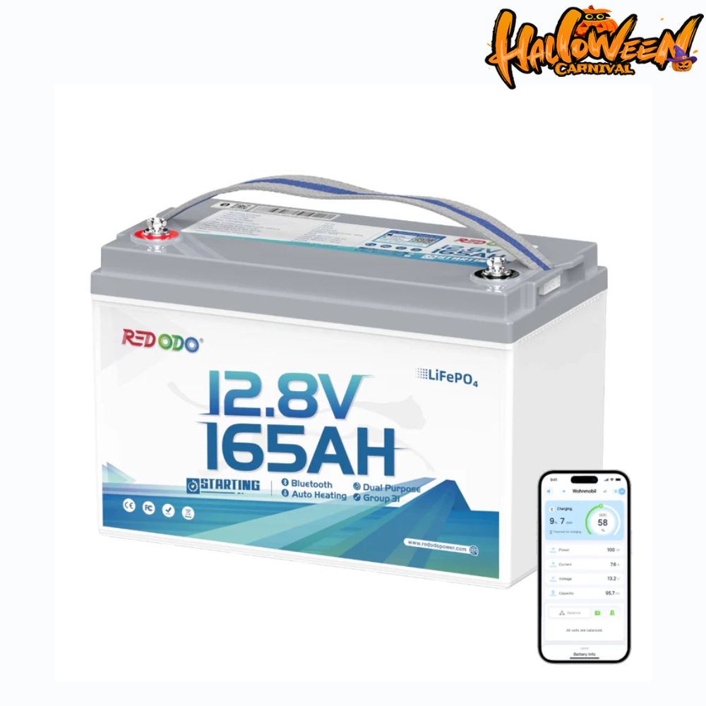 【Final $451】Redodo 12V 165Ah 1200CCA Dual-Purpose Lithium Bluetooth Marine Battery with Self Heating