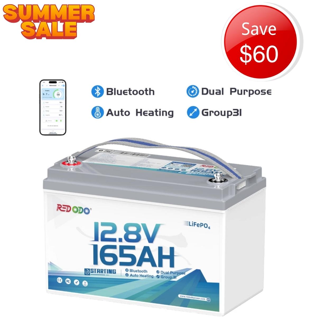 【Save $60】Redodo 12V 165Ah 1200 CCA Group 31 Dual-Purpose Lithium Marine Battery | Starting • Trolling • Electronics— All from One