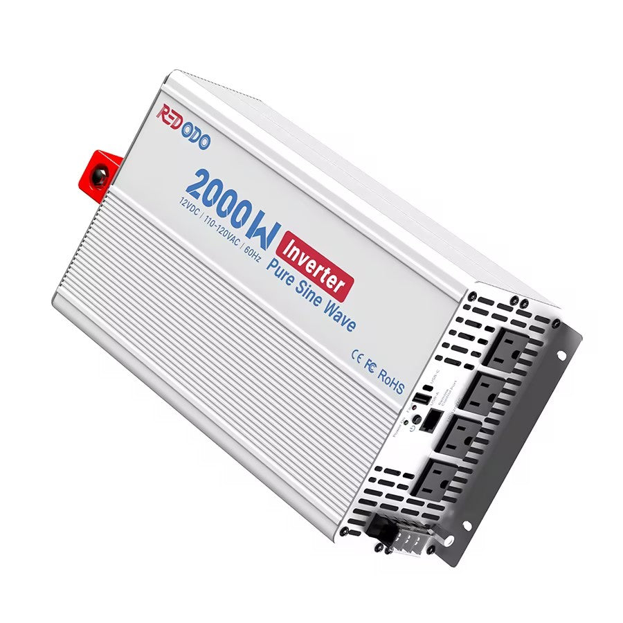 Redodo 2000W Pure Sine Wave Inverter, 90% Power Efficiency & LCD Monitor
