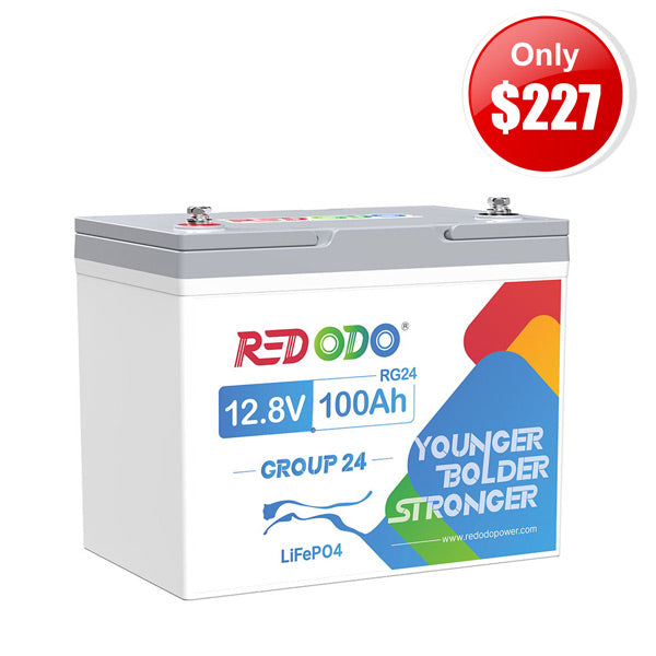 【Only $227】Redodo 12V 100Ah group 24 Deep Cycle Battery