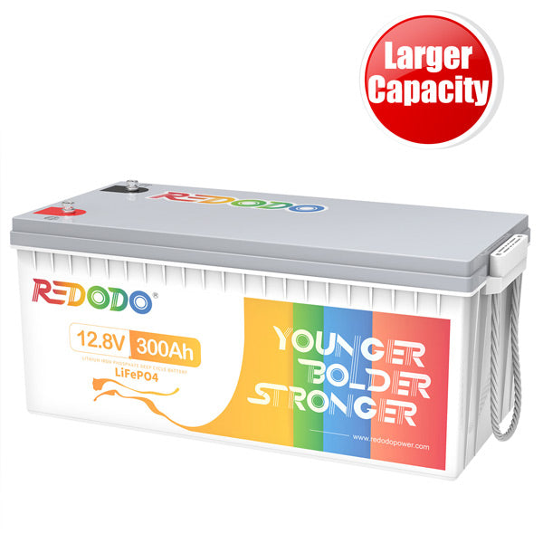 Redodo 12V 300Ah LiFePO4 Battery | 3.84kWh & 2.56kW Redodo Power