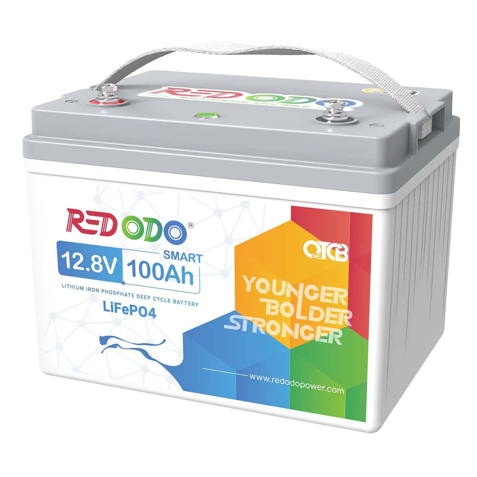 Redodo 12.8V 100Ah Smart LiFePO4 Battery | 1.28kWh & 1.28kW, One