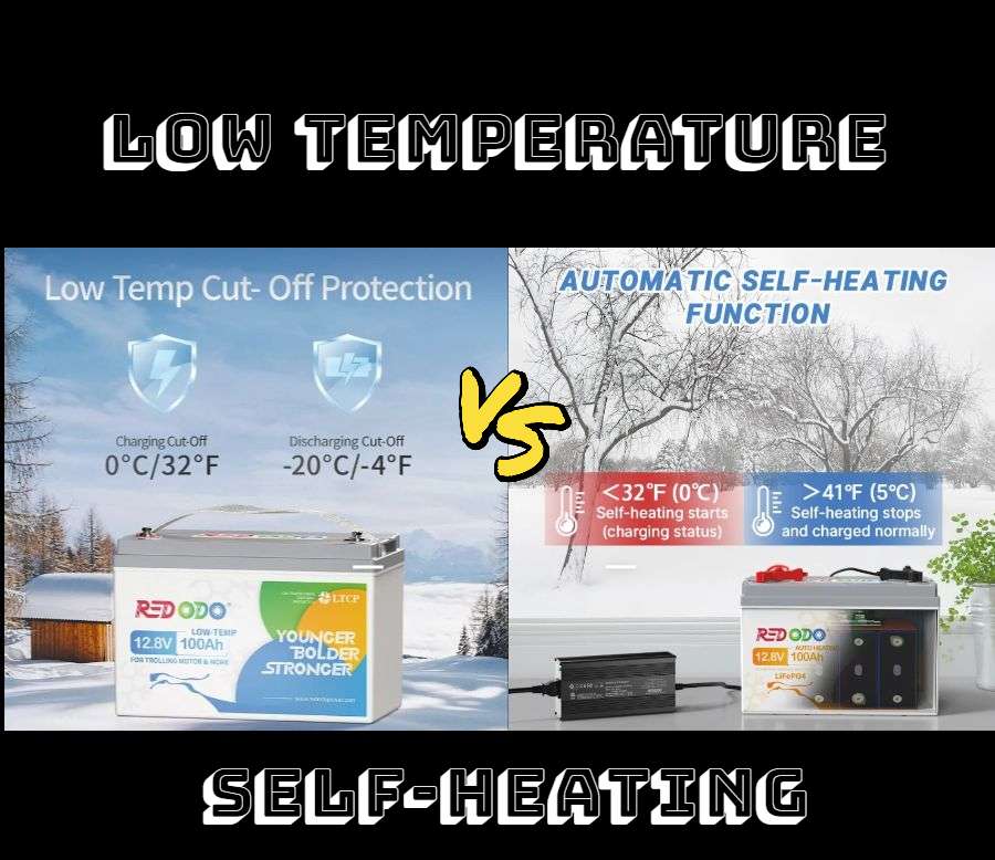 Reodo Self-Heating VS Low-Temperature Protection LiFePO4 Lithium Battery
