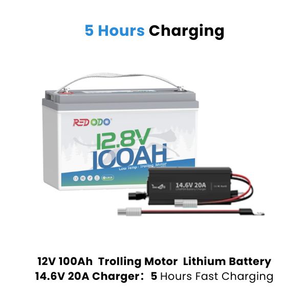 ⚡【Flash Sale】Redodo 12V 100Ah Lithium Trolling Motor Battery With Low Temp Protection