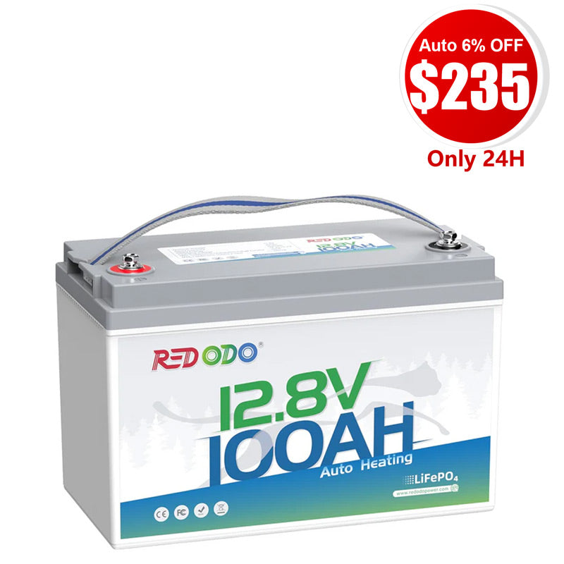⚡【$235 Only 24H】 Redodo 12V 100Ah Self-Heating Lithium Battery | For RV, Boats, and Solar Home Systems