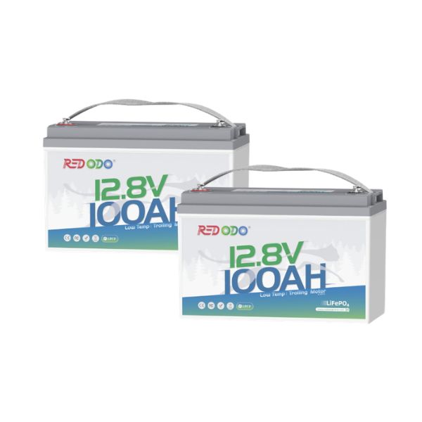 2 pack of Redodo 12V 100Ah Best Lithium Trolling Motor Batteries With Low Temp Protection