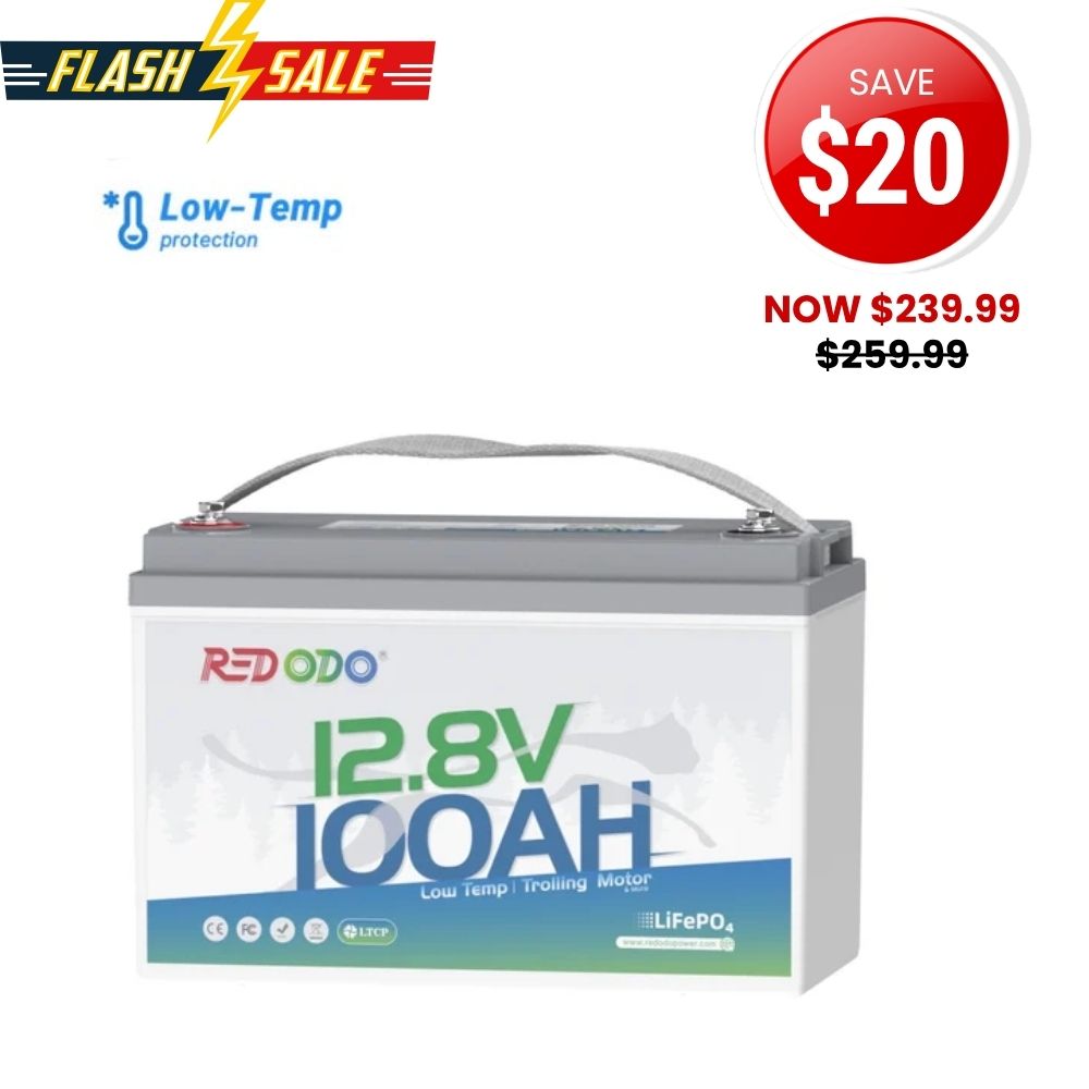 🔥【SAVE $20】Redodo 12V 100Ah Lithium Trolling Motor Battery With Low Temp Protection