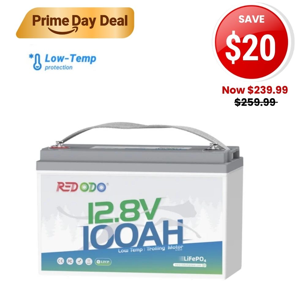 🔥【SAVE $20】Redodo 12V 100Ah Lithium Trolling Motor Battery With Low Temp Protection