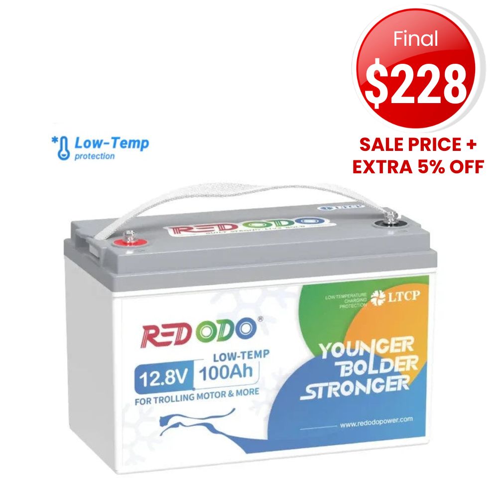 🔥【Final $228】Redodo 12V 100Ah Lithium Trolling Motor Battery With Low Temp Protection