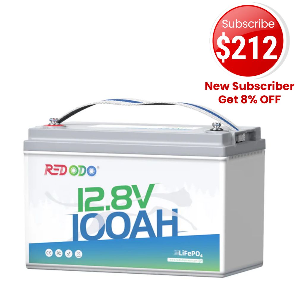 🔥【$212 After Subscribe】Redodo 12V 100Ah LiFePO4 Lithium Battery | Best Budget | For RV, Solar, Trolling Motor