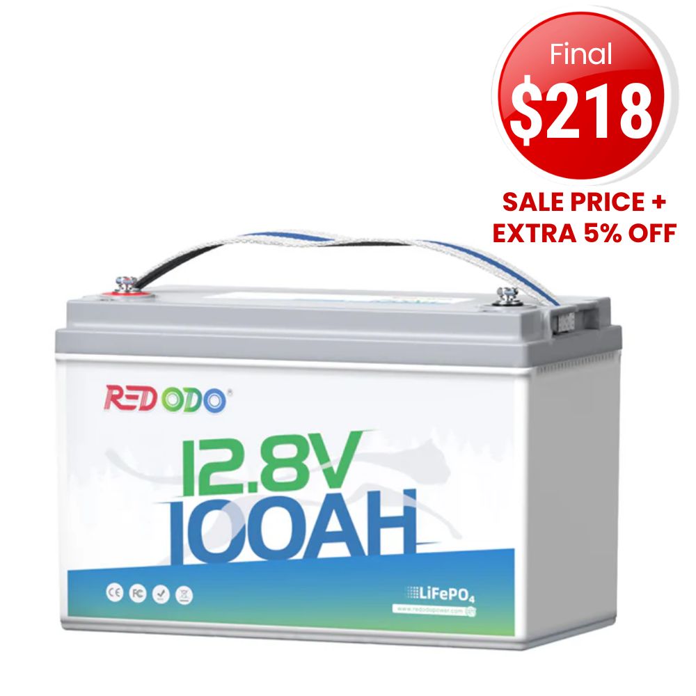 🔥【Final $218】Redodo 12V 100Ah LiFePO4 Lithium Battery | Best Budget | For RV, Solar, Trolling Motor