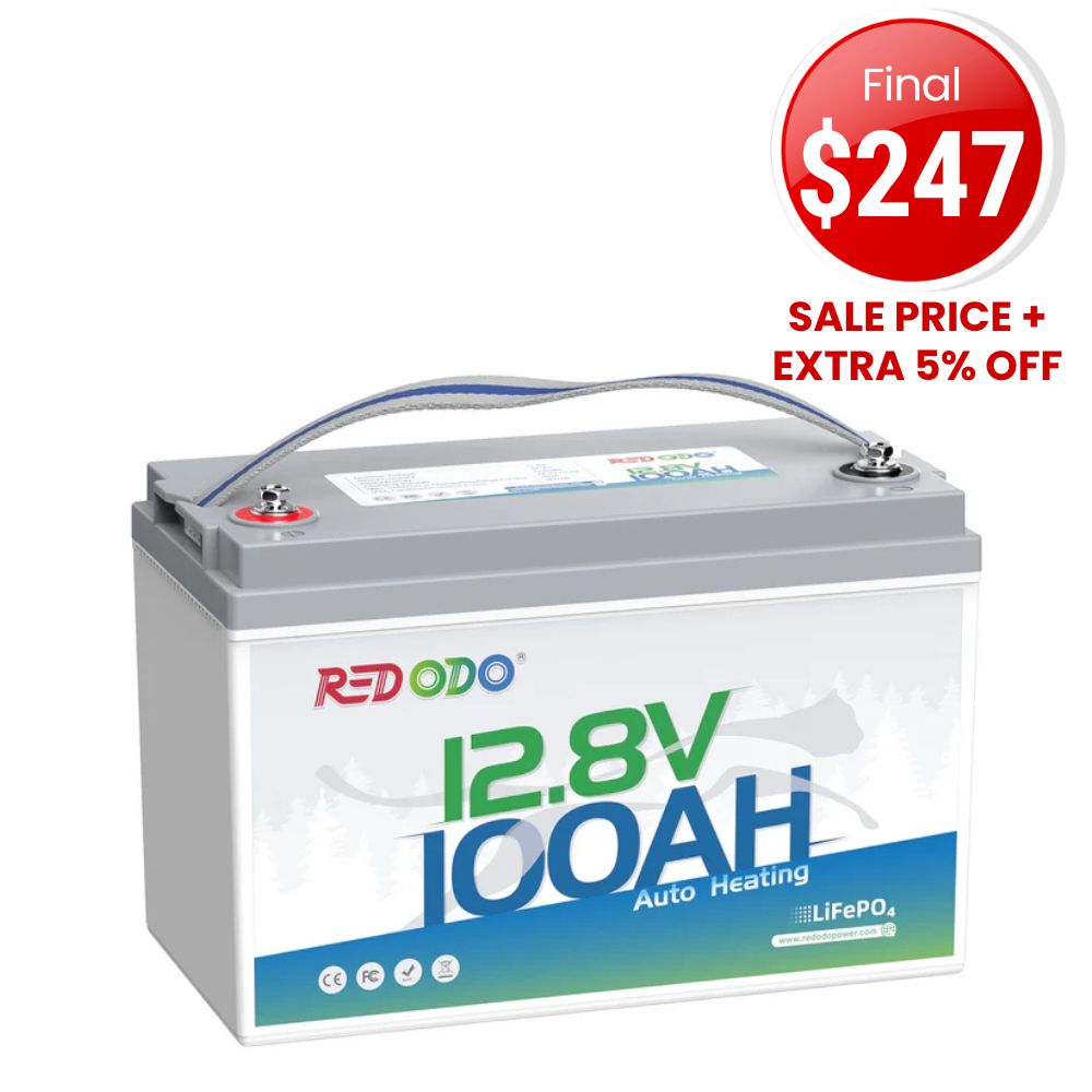 🔥【Final $247】Redodo 12V 100Ah Self-Heating Lithium Battery | For RV, Boats, and Solar Home Systems