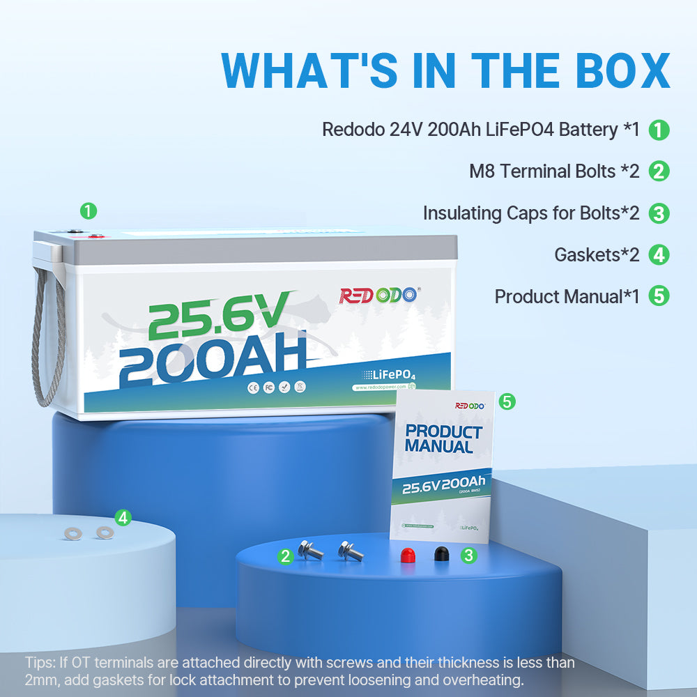 Redodo 24V 200Ah LiFePO4 battery product box