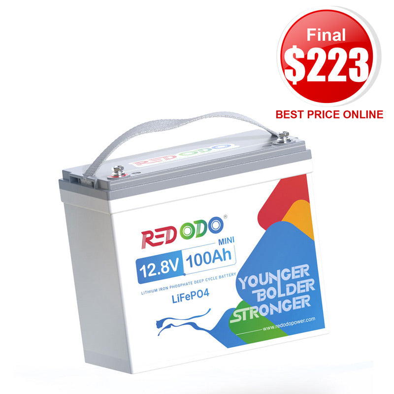⚡[Final $223] Redodo 12V 100Ah Mini Lithium LiFePO4 Battery | Smallest Battery | For RV, Trolling Motor, Solar