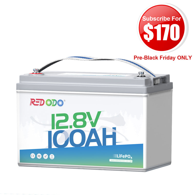 【$170 After Subscribe】Redodo 12V 100Ah LiFePO4 Lithium Battery | Best Budget | For RV, Solar, Trolling Motor