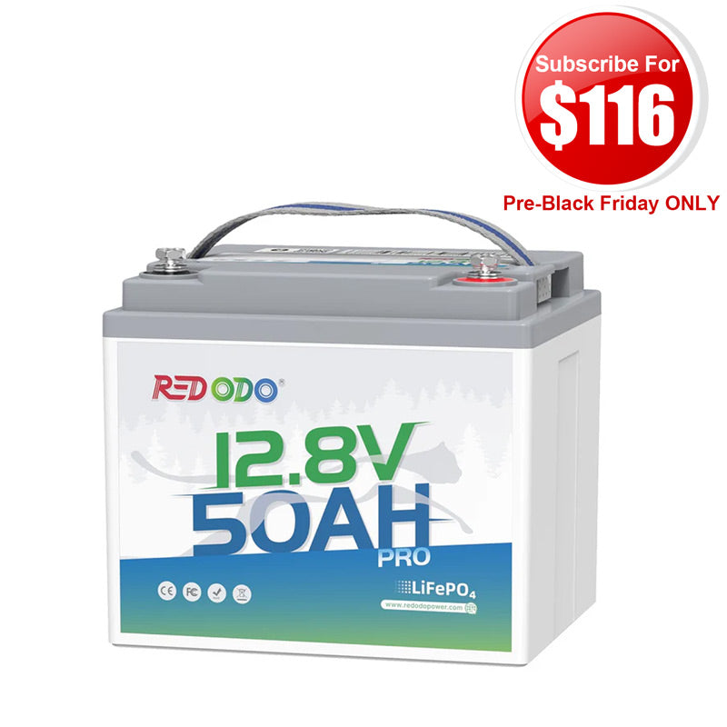 【$116 After Subscribe】Redodo 12V 50Ah Lithium LiFePO4 Battery | For Portable Solar Power Stations, Camping, RV