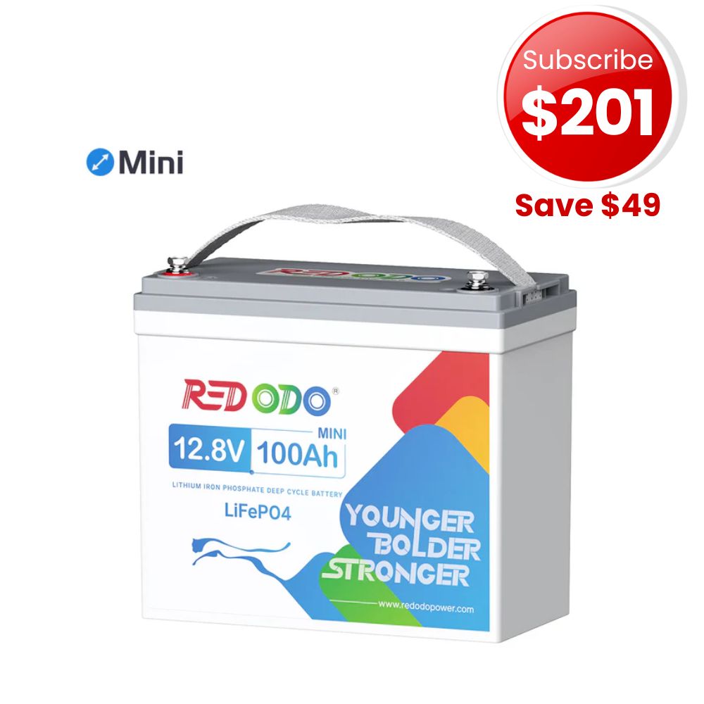 🔥[$201 After Subscribe] Redodo 12V 100Ah Mini Lithium LiFePO4 Battery | Smallest 12V Battery | For RV, Trolling Motor, Solar