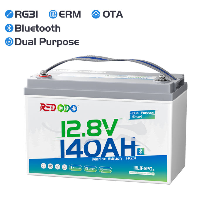Redodo 12V 140Ah Group 31 1000 CCA Dual Purpose Marine Battery