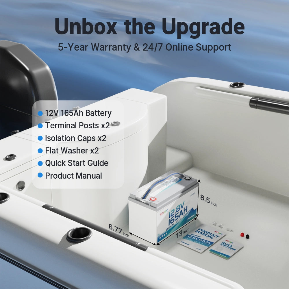 Redodo 12V 165Ah Group 31 Dual-Purpose Marine Battery product box