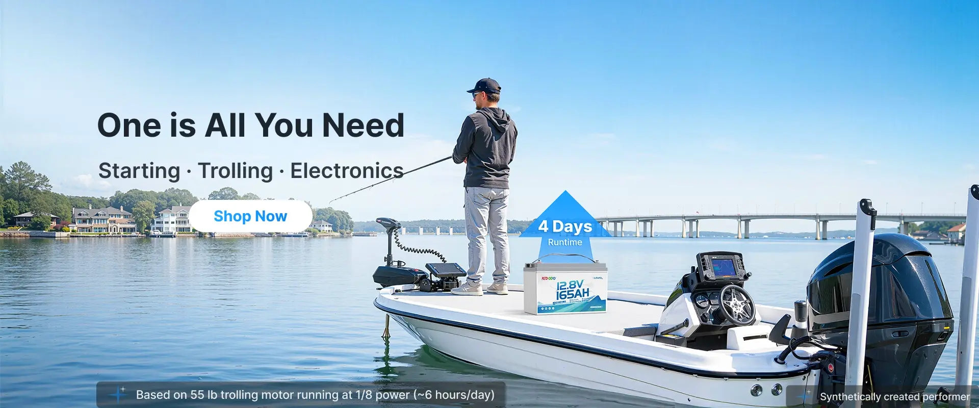 Redodo 12V 165Ah Group 31 Dual-Purpose Lithium Marine Battery-pc banner