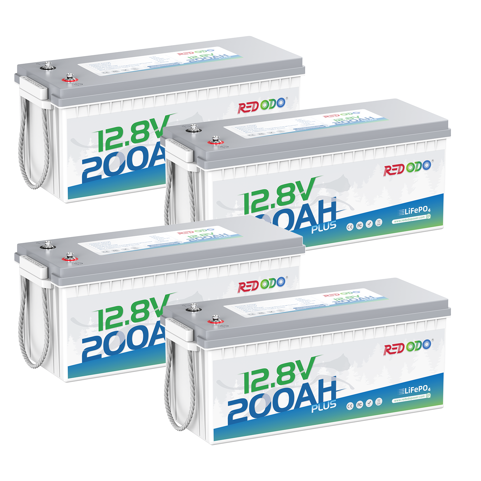 4 Pack 12V 200Ah Plus lithium battery 