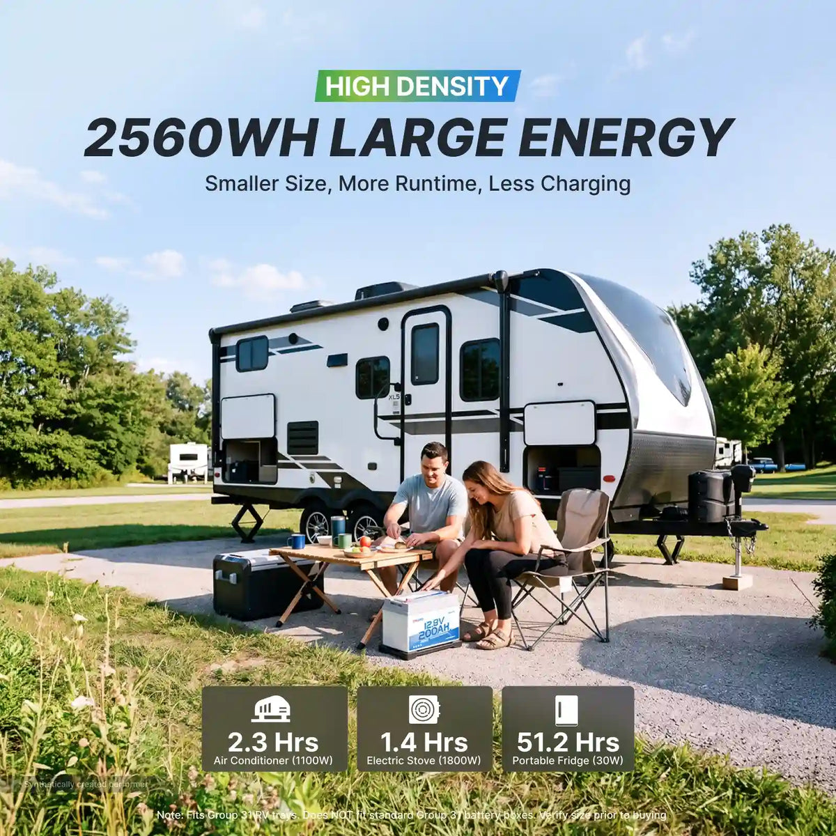 Redodo 12V 200Ah Ultra Mini Lithium Battery with 2560Wh Energy