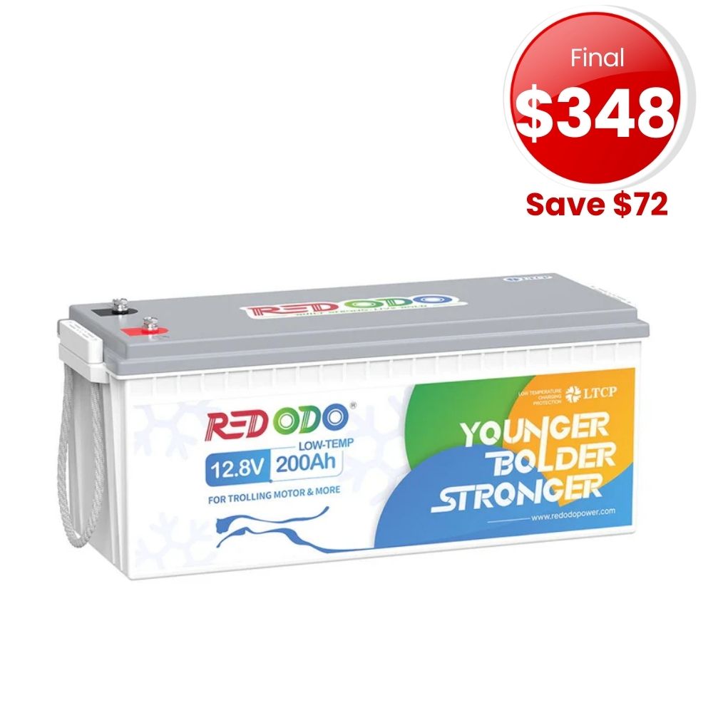 🔥[SALE-Final $348] Redodo 12V 200Ah Low Temp Lithium Battery | 1280W Load Power | For RV, Solar, Off-Grid