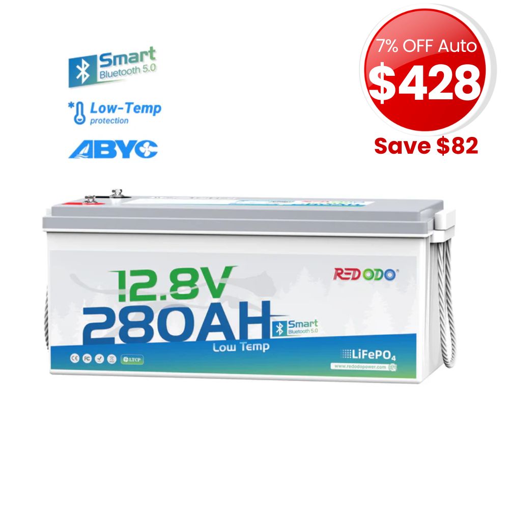 ⚡[Final $428] Redodo 12V 280Ah Bluetooth Lithium Battery | Low Temp Protection | For RV, Marine, Solar