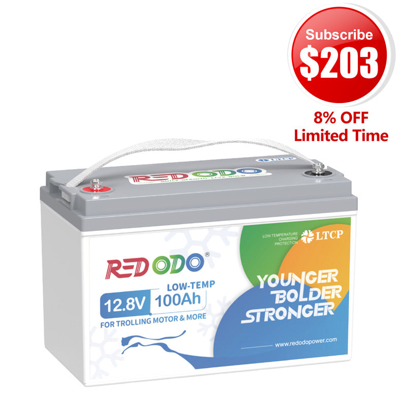 🔥【Subscribe for $203】Redodo 12V 100Ah Lithium Trolling Motor Battery With Low Temp Protection