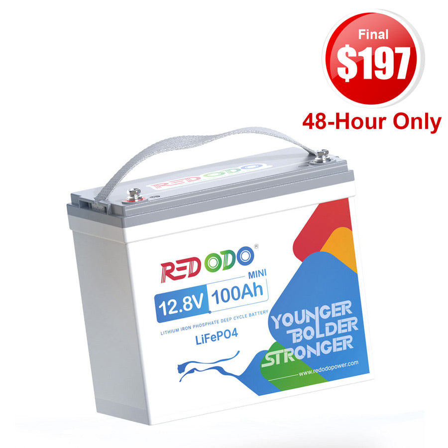 【Final $197】 Redodo 12V 100Ah Mini Lithium LiFePO4 Battery | Smallest Battery | For RV, Trolling Motor, Solar