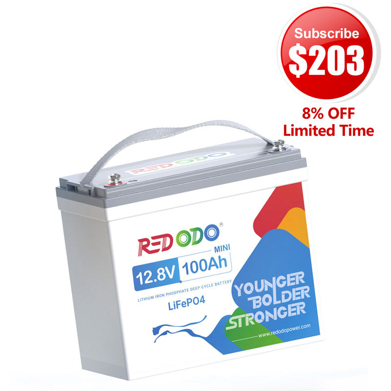 🔥【Subscribe for $203】Redodo 12V 100Ah Mini Lithium LiFePO4 Battery | Smallest 12V Battery | For RV, Trolling Motor, Solar