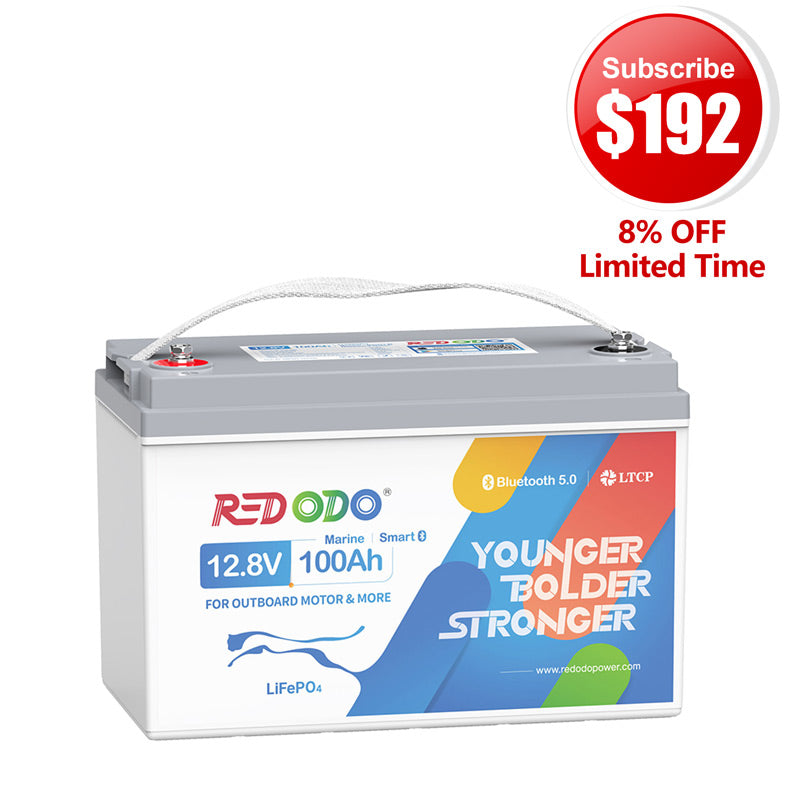 🔥【Subscribe for $192】Redodo 12V 100Ah Plus Bluetooth Marine Battery | For Marine, Trolling Motors, RV