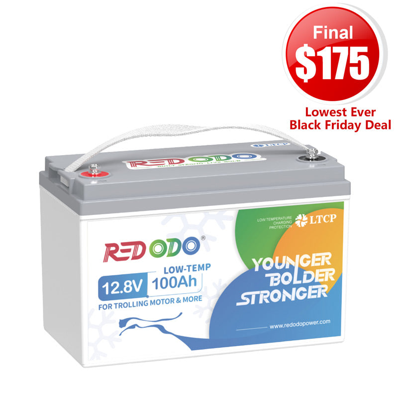 🔥【Final $175】Redodo 12V 100Ah Lithium Trolling Motor Battery With Low Temp Protection