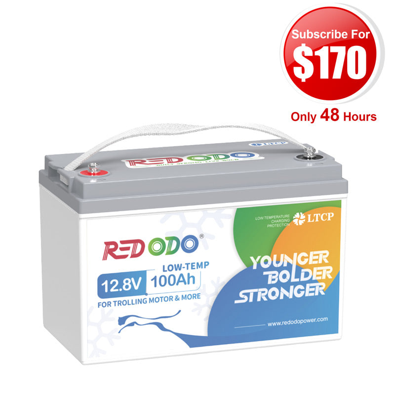 🔥【Flash Sale-$170 After Subscribe】Redodo 12V 100Ah Lithium Trolling Motor Battery With Low Temp Protection