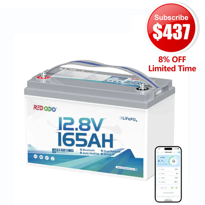 🔥【Subscribe for $571】Redodo 12V 165Ah 1200CCA Group 31 Dual-Purpose Lithium Marine Bluetooth Battery | Starting • Trolling• & Electronics— All from One
