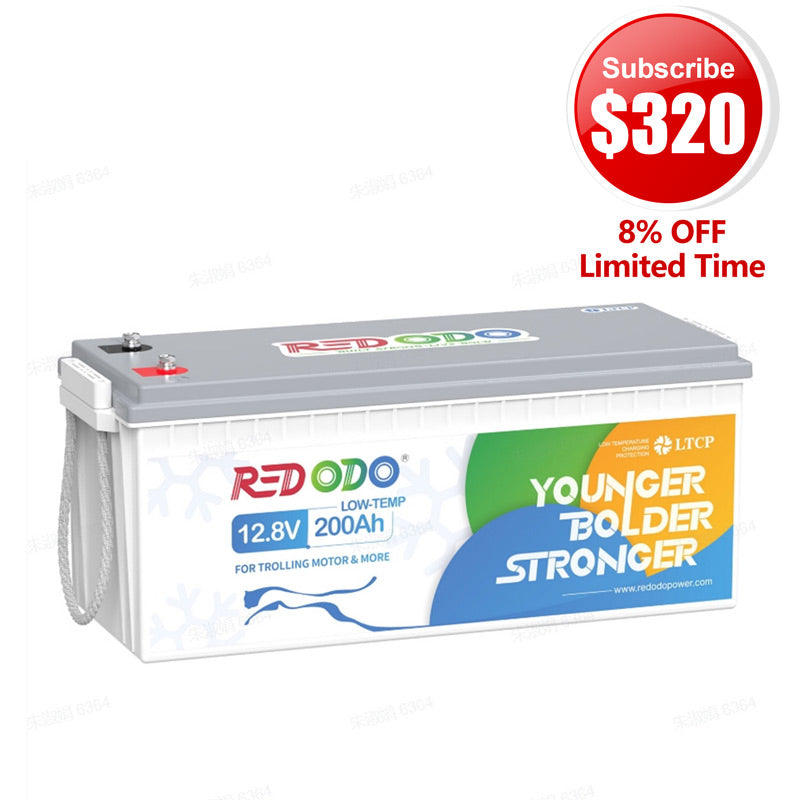 🔥【Subscribe for $320】Redodo 12V 200Ah Low Temp Lithium Battery | 1280W Load Power | For RV, Solar, Off-Grid