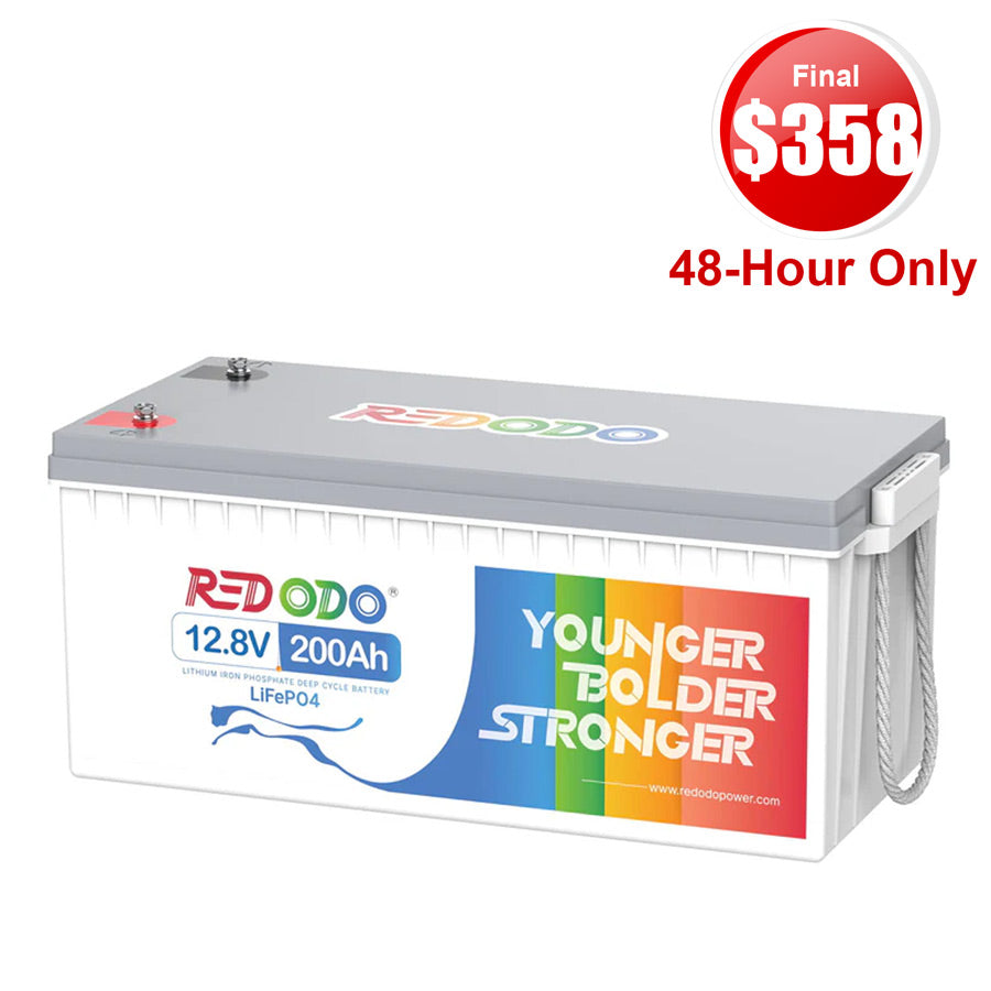 【Final $358】Redodo 12V 200Ah Lithium LiFePO4 Battery | 1280W Load Power | For RV, Solar, Off-Grid