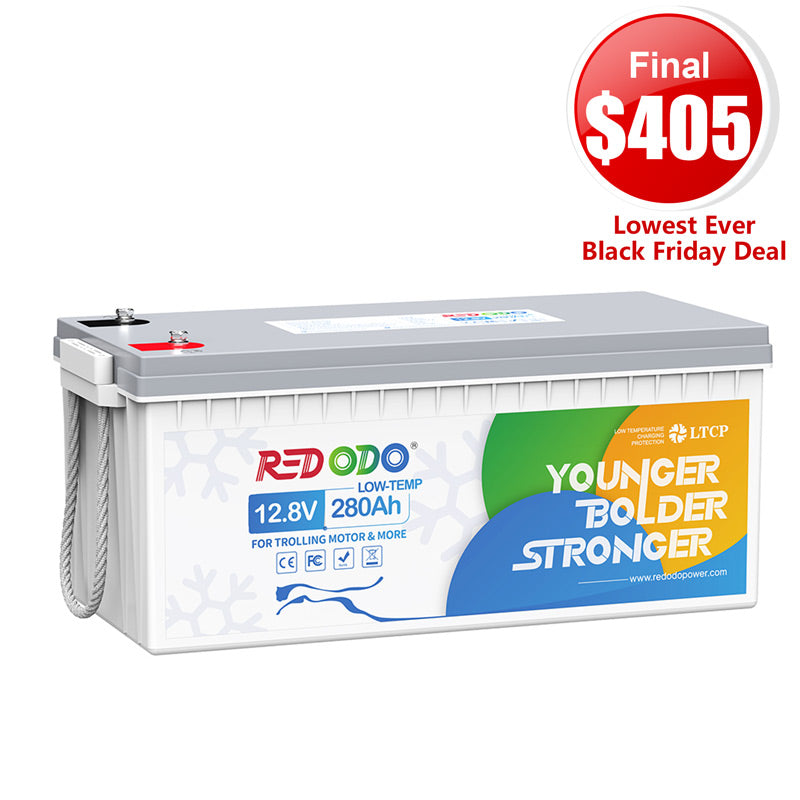 🔥【Final $405】Redodo 12V 280Ah LiFePO4 Lithium Battery | Low Temp Protection | For RV, Marine, Solar