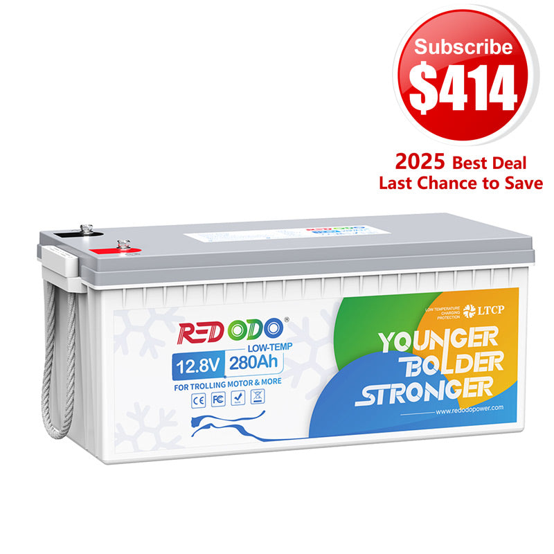 【$414 After Subscribe】Redodo 12V 280Ah LiFePO4 Lithium Battery | Low Temp Protection | For RV, Marine, Solar