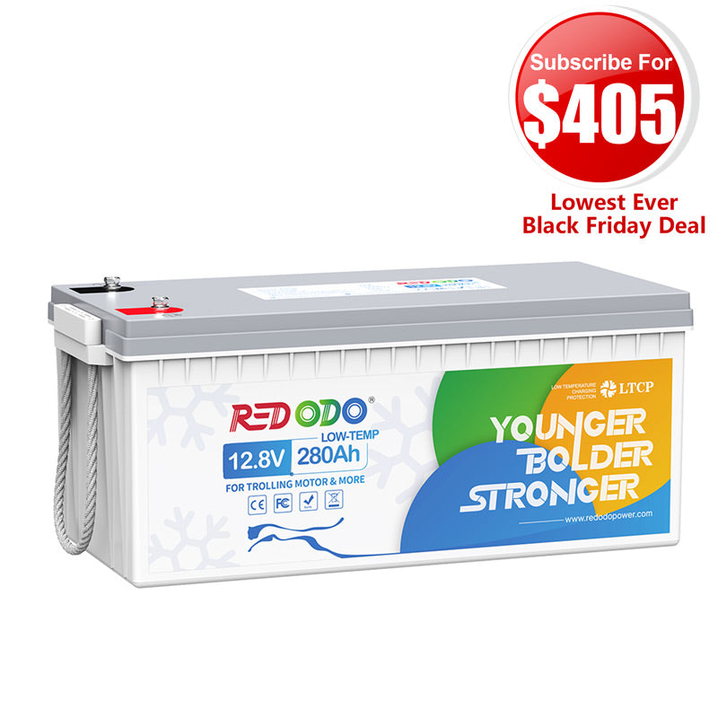 🔥【$405 After Subscribe】Redodo 12V 280Ah LiFePO4 Lithium Battery | Low Temp Protection | For RV, Marine, Solar