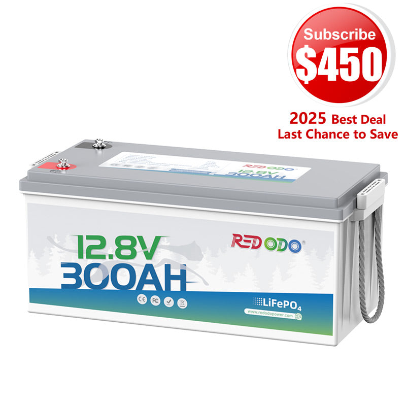 【$450 After Subscribe】Redodo 12V 300Ah Lithium LiFePO4 Battery | Replaces 6*12V 100Ah AGM Batteries | RV, Marine, Solar