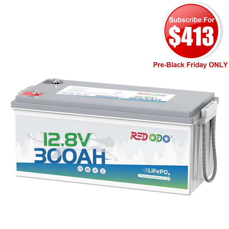 【Flash Sale $413 After Subscribe】Redodo 12V 300Ah Lithium LiFePO4 Battery | Replaces 6*12V 100Ah AGM Batteries | RV, Marine, Solar