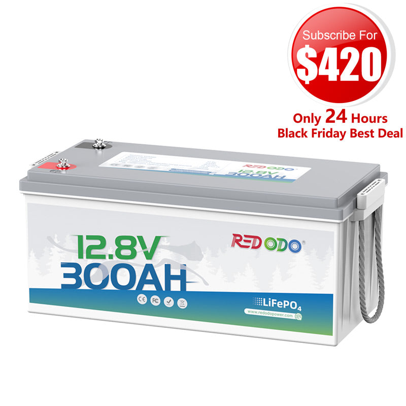 🔥【$420 After Subscribe】Redodo 12V 300Ah Lithium LiFePO4 Battery | Replaces 6*12V 100Ah AGM Batteries | RV, Marine, Solar