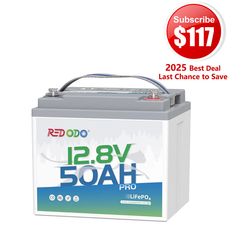 🔥【$117 After Subscribe】Redodo 12V 50Ah Lithium LiFePO4 Battery | For Portable Solar Power Stations, Camping, RV