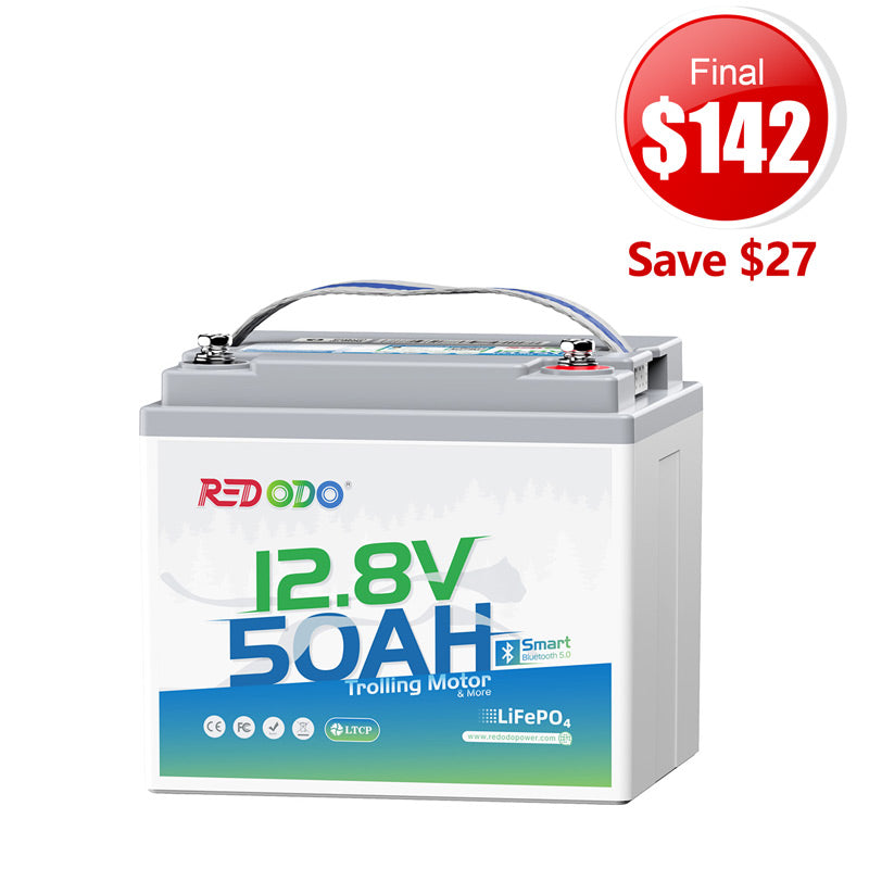 🔥【Final $142】Redodo 12V 50Ah Bluetooth Battery for Trolling Motors (Up to 70lb Thrust)
