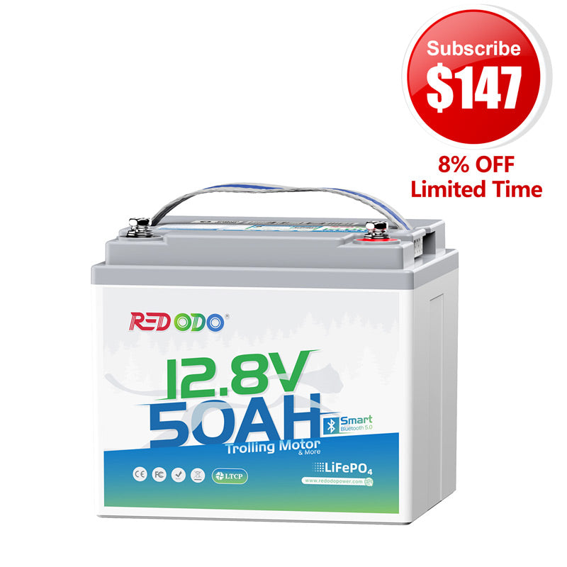 🔥【Subscribe for $147】Redodo 12V 50Ah Bluetooth Battery for Trolling Motors (Up to 70lb Thrust)