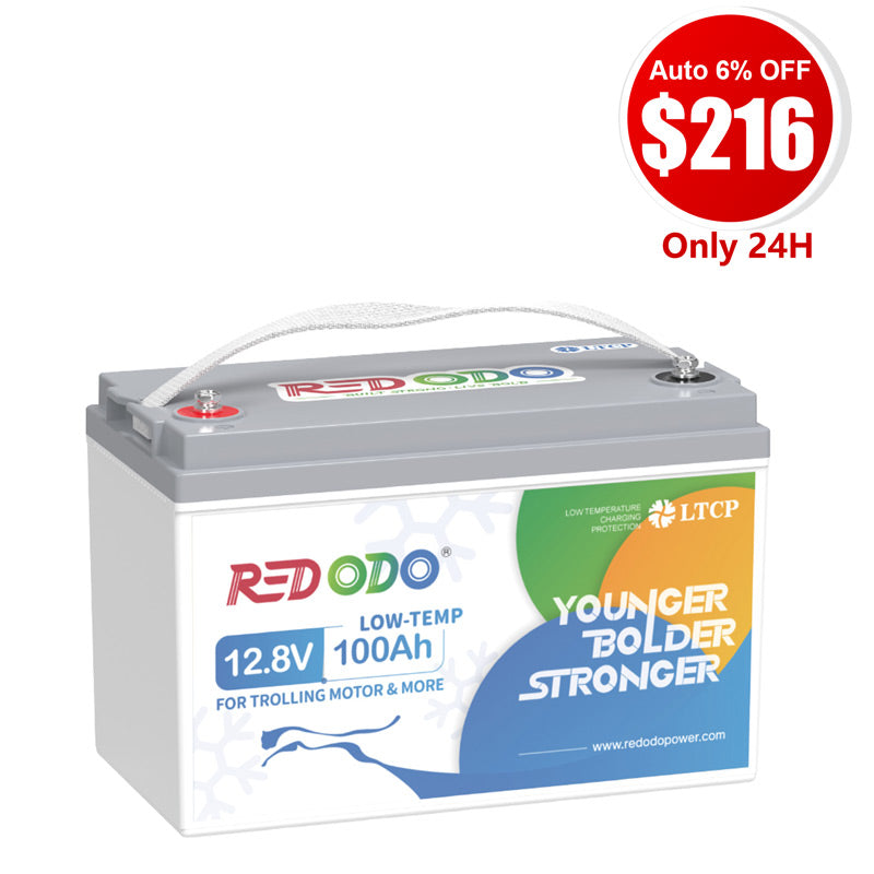 ⚡【$216 Only 24H】Redodo 12V 100Ah Lithium Trolling Motor Battery With Low Temp Protection