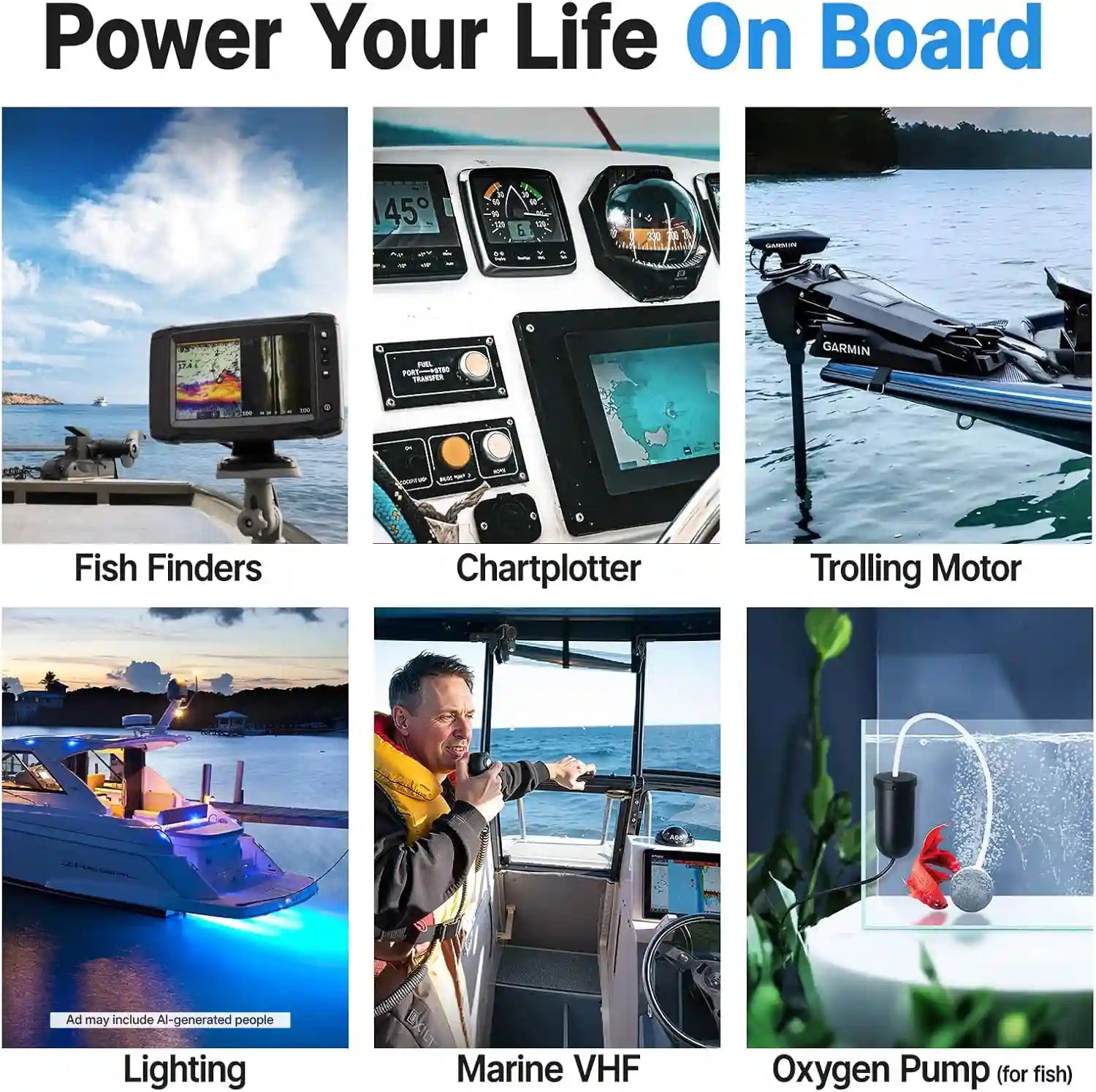 Wide applications of Redodo Group 31 Bluetooth lithium battery on board