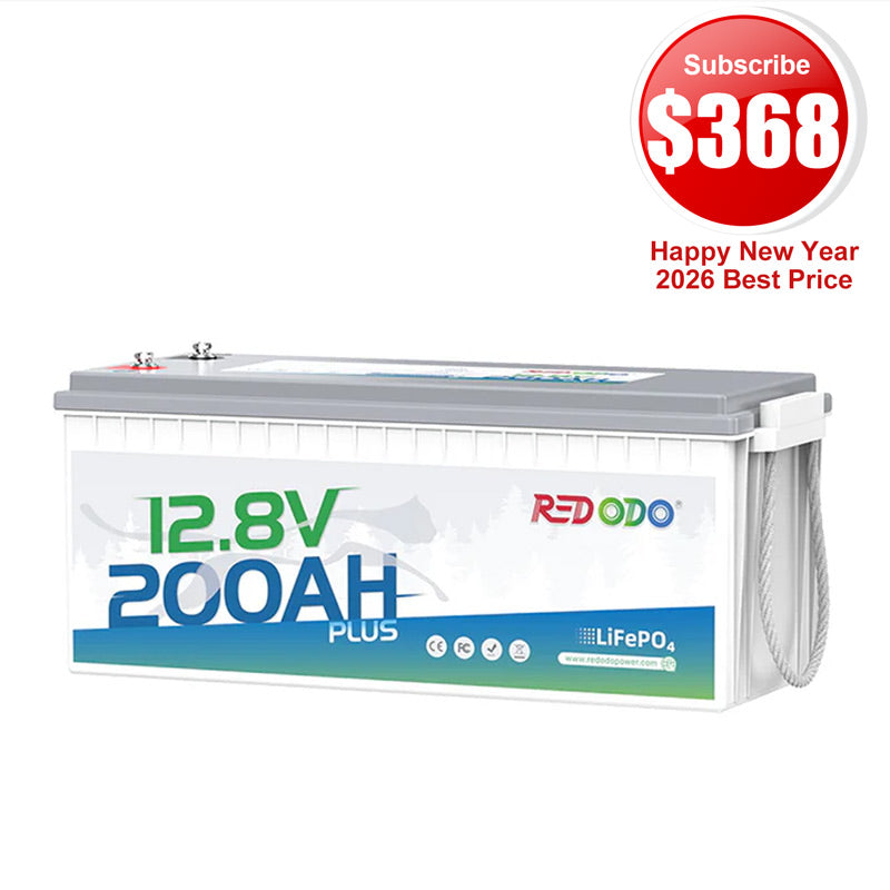 🔥【$368 After Subscribe】Redodo 12V 200Ah Plus Deep Cycle Battery | 2560W Load Power | For Solar Home, RV, Marine